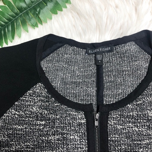 Eileen Fisher Tweed Zippered Jacket Small - Picture 5 of 5